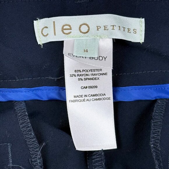 Cleo Petites Every Body navy cropped dress pants size 14P petite stretch pant - Picture 7 of 8